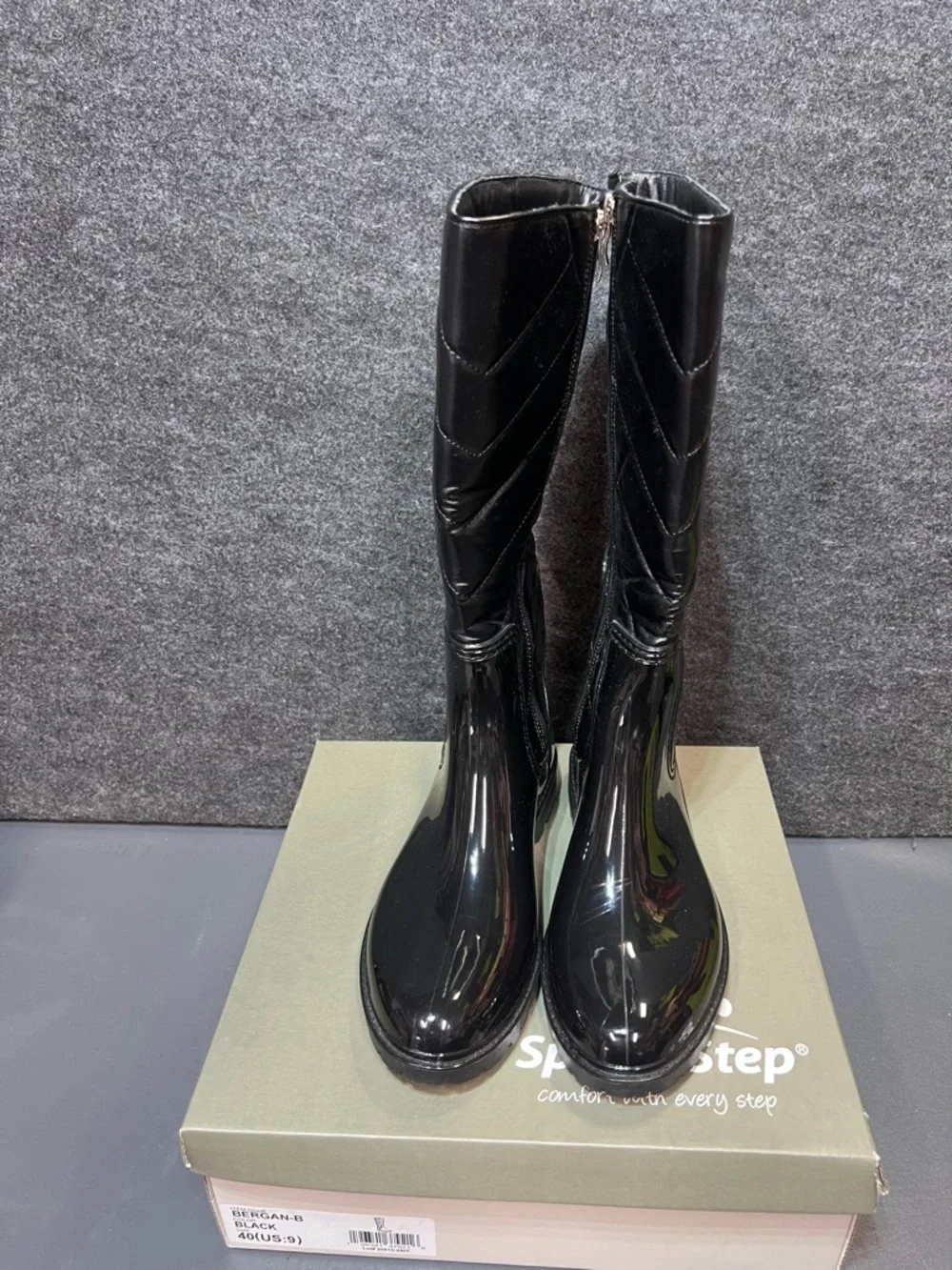 Spring Step Maiza Waterproof Quilted Rain Boots Women’s Size 9